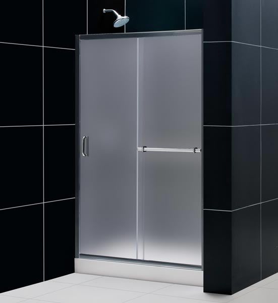 Infinity 48 x 72 Frosted Glass Chrome Frame Shower Door