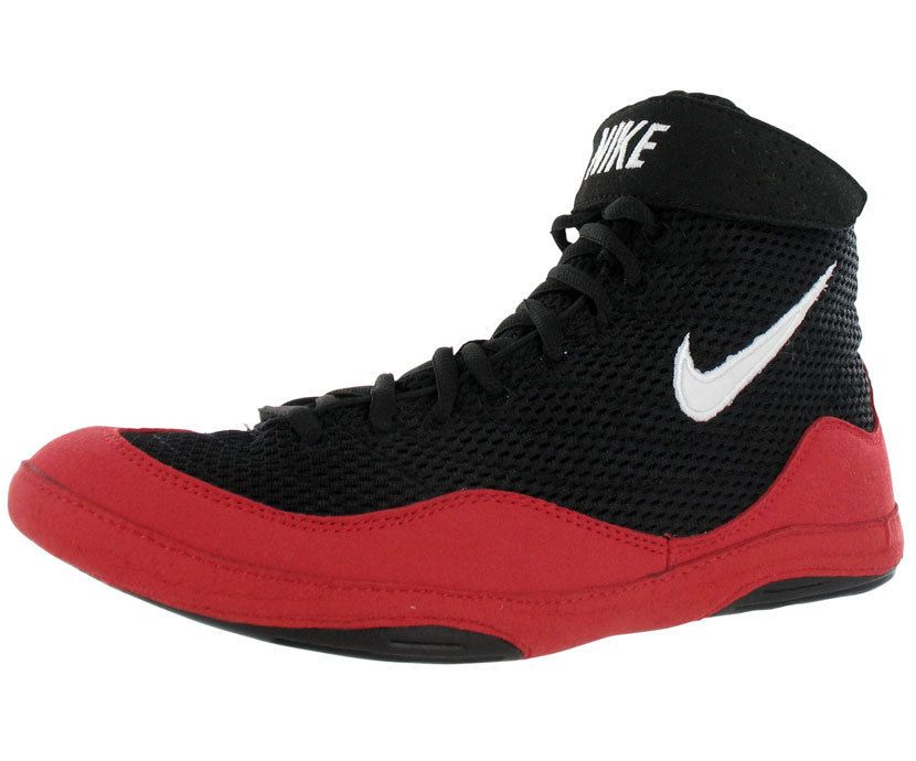 Nike Inflict Mens Wrestling Shoes Black White Red Size