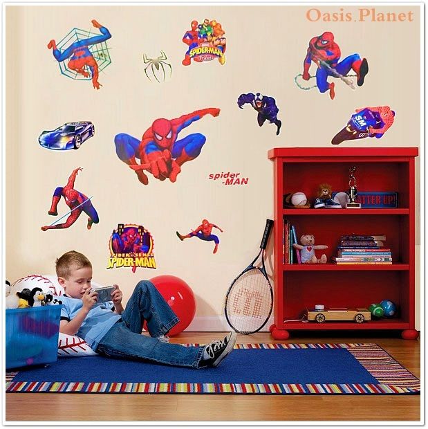 Kids Spider Man Nursery Wall Sticker Decals Art Paper