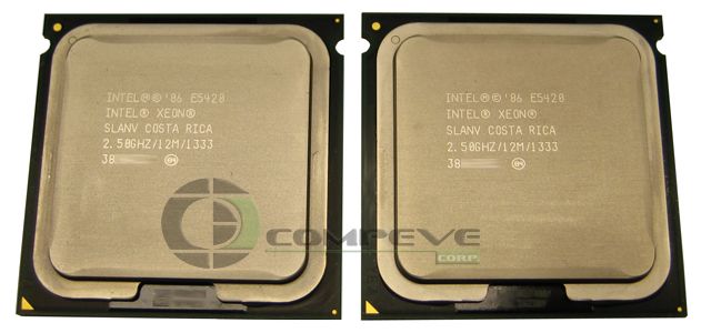  Pair Intel 2.5Ghz Quad Core 12MB L2 Cache LGA771 SLANV E5420 Xeon CPUs