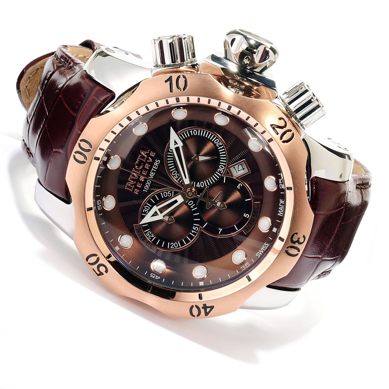 Invicta 10779 Reserve FULL SIZE VENOM Swiss Quartz Chronograph Brown