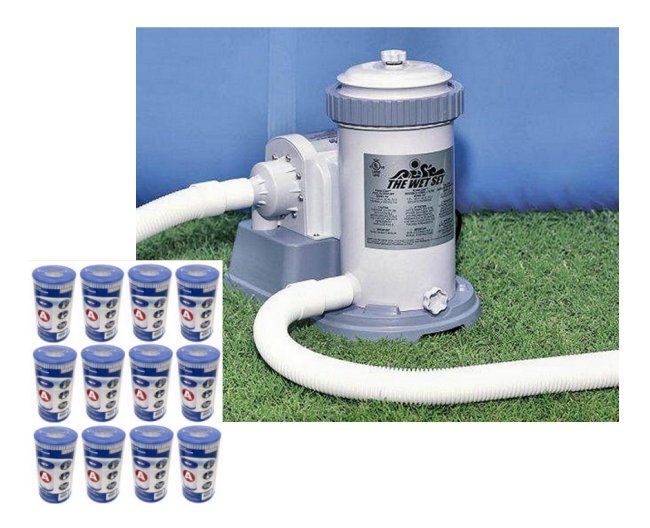 Intex 1500 GPH Swimming Pool Pump 12 Type A Filters