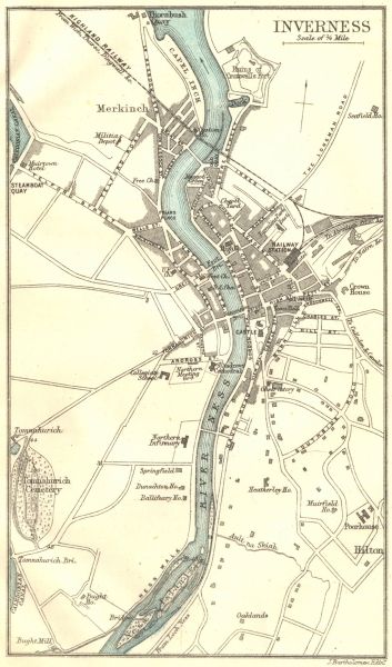 Scotland Inverness 1887 Map