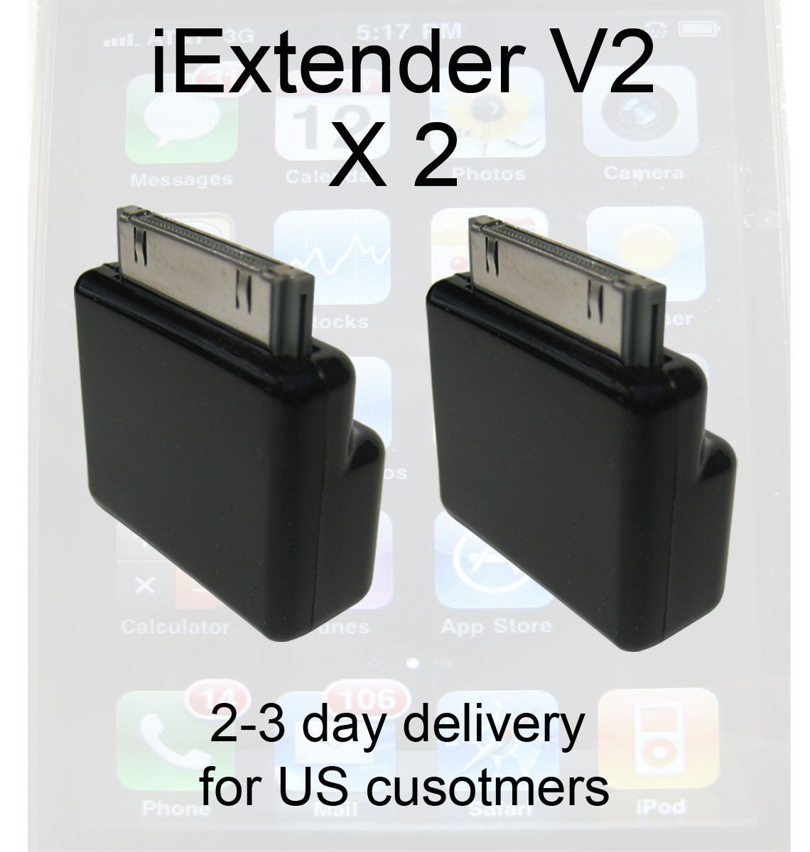  30 Pin Adapter Black Basic X2 Deal for iPods iPhones iPads Etc