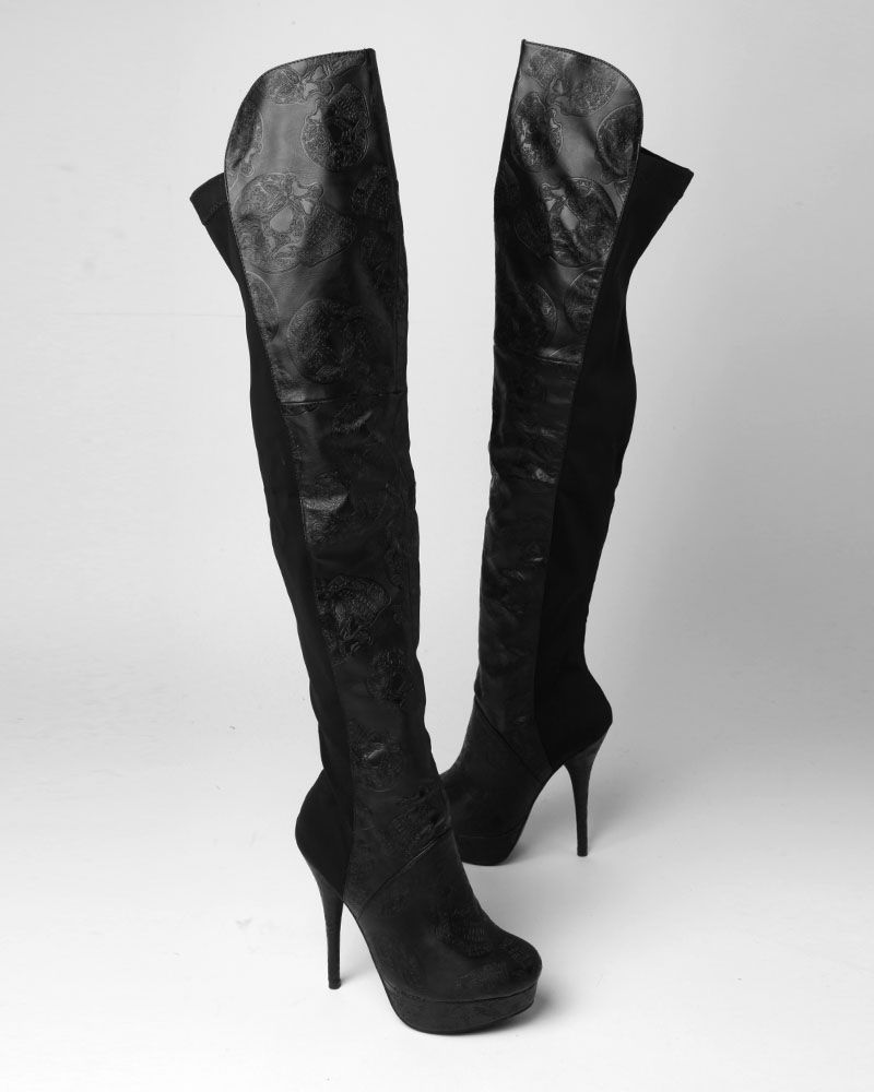 Iron Fist Manslayer Tall Black Heel Boots