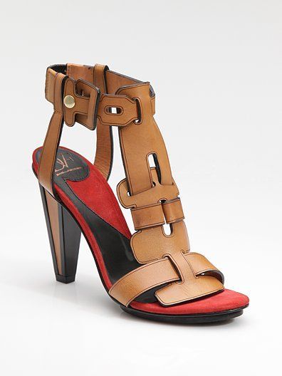 DVF Diane Von Furstenberg Camel Irene Runway Sandal Heels