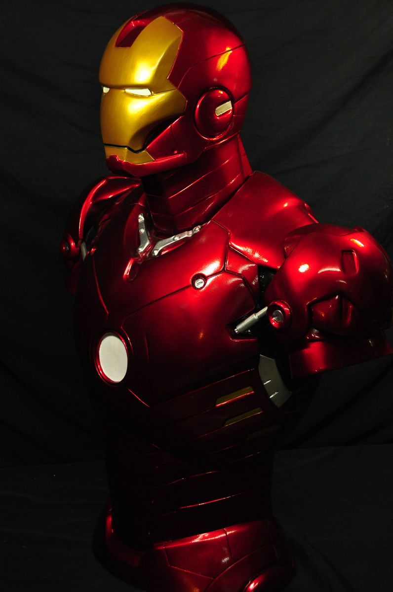 Iron Man 33 Life Size Bust Statue 1 1 Scale Custom Painted Resin