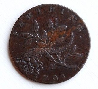 Middlesex Isaac Newton Farthing Token 1793 Gem