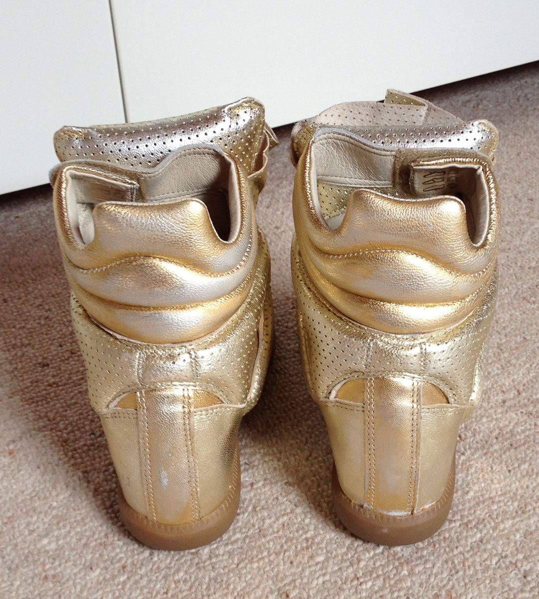 Isabel Marant Bird Sneaker Metallic 37 Dore Gold Bekett Basket 6