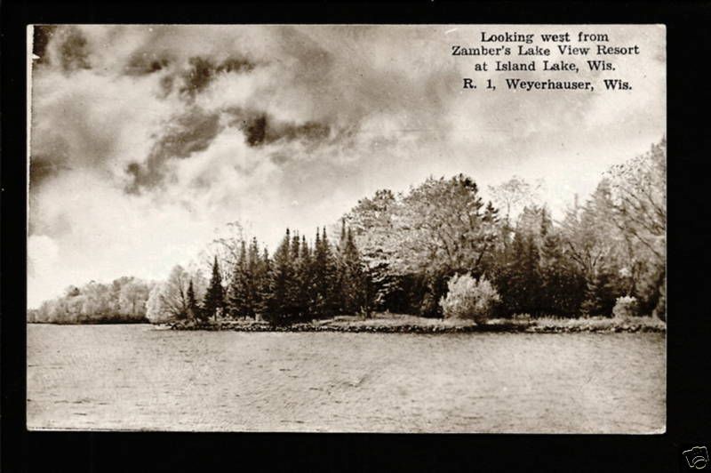 Island Lake Weyerhauser Wisconsin Wi 40s RPPC Zambers R