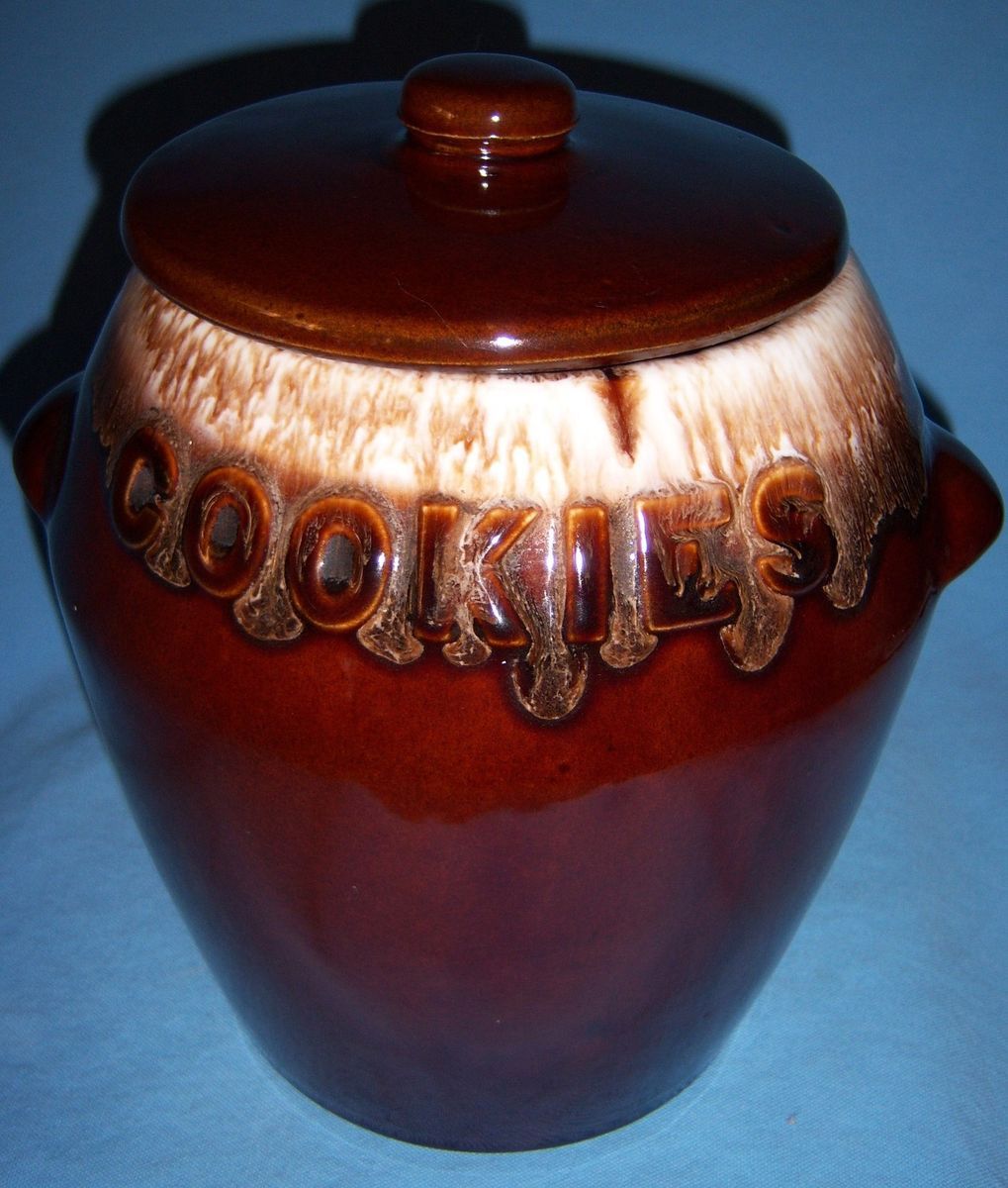 Kathy Kale McCoy Brown Drip Ceramic Cookie Jar
