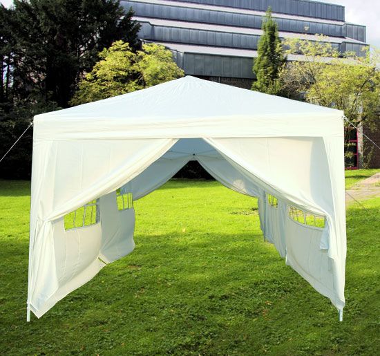 10x20 White Easy Set Pop Up Party Tent Canopy Gazebo