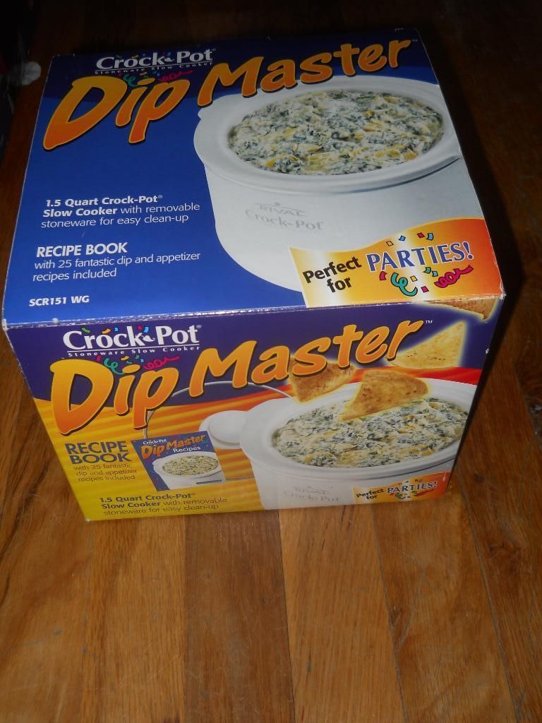 Crock Pot DIP Master 1 5 Qt Slow Cooker w Recipe Book SCR151 WG