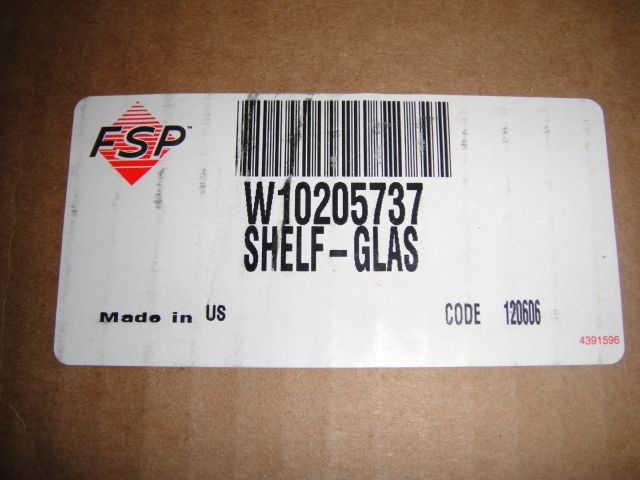 Whirlpool Refrigerator Glass Shelve Part W10205737 Maytag KitchenAid