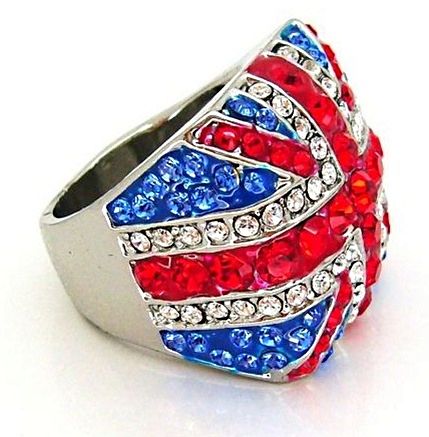 Butler and Wilson Union Jack Crystal Ring