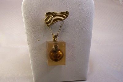 Vintage Jacqueline Cochran Female Aviator Winged Perfume Pin