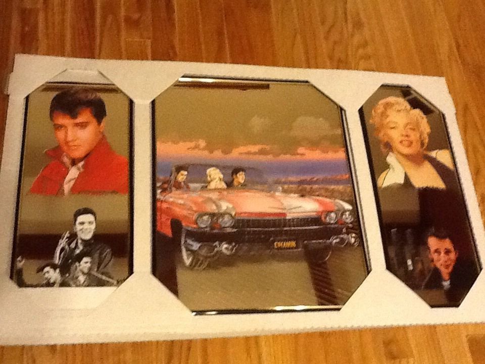 Elvis Presley Marilyn Monroe James Dean Tri Mirror RARE