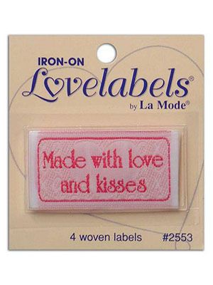 These iron on labels personalize any project. Labels can also be sewn