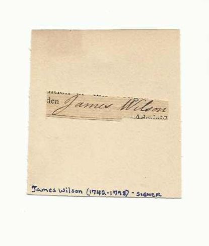 James Wilson American Founder Autograph Signature Clip