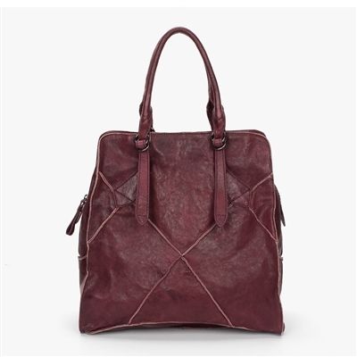 450 Isabella Fiore Leather Jasmine Satchel Burgundy