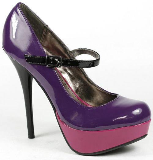 Purple Pink Mary Jane Platform Pump 10 US Bamboo Colada 89