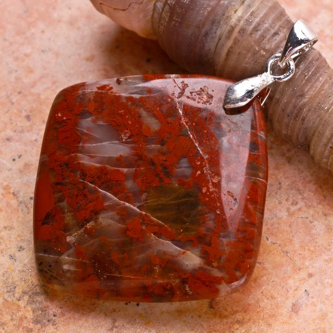 Natural Flame Jasper Gemstone Pendant 1 3 4