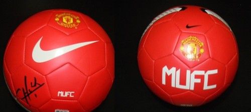 Javier Chicharito Hernandez Signed Man U Ball Proof