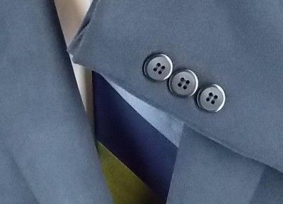 50 R Jeffrey Banks Medium Blue Poly Suede 2 BT Sport Coat Jacket Suit