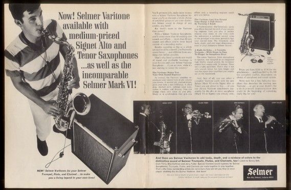 1967 Selmer Mark VI Saxophone Varitone Sonny Stitt etc Photo Print Ad