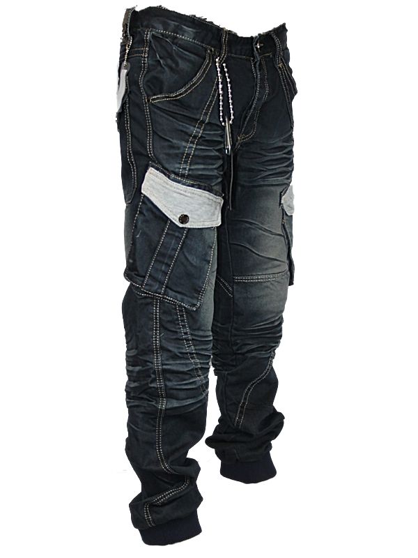 Mens Blue Cru 10 Designer Faded Cuffed Jeans All Sizes