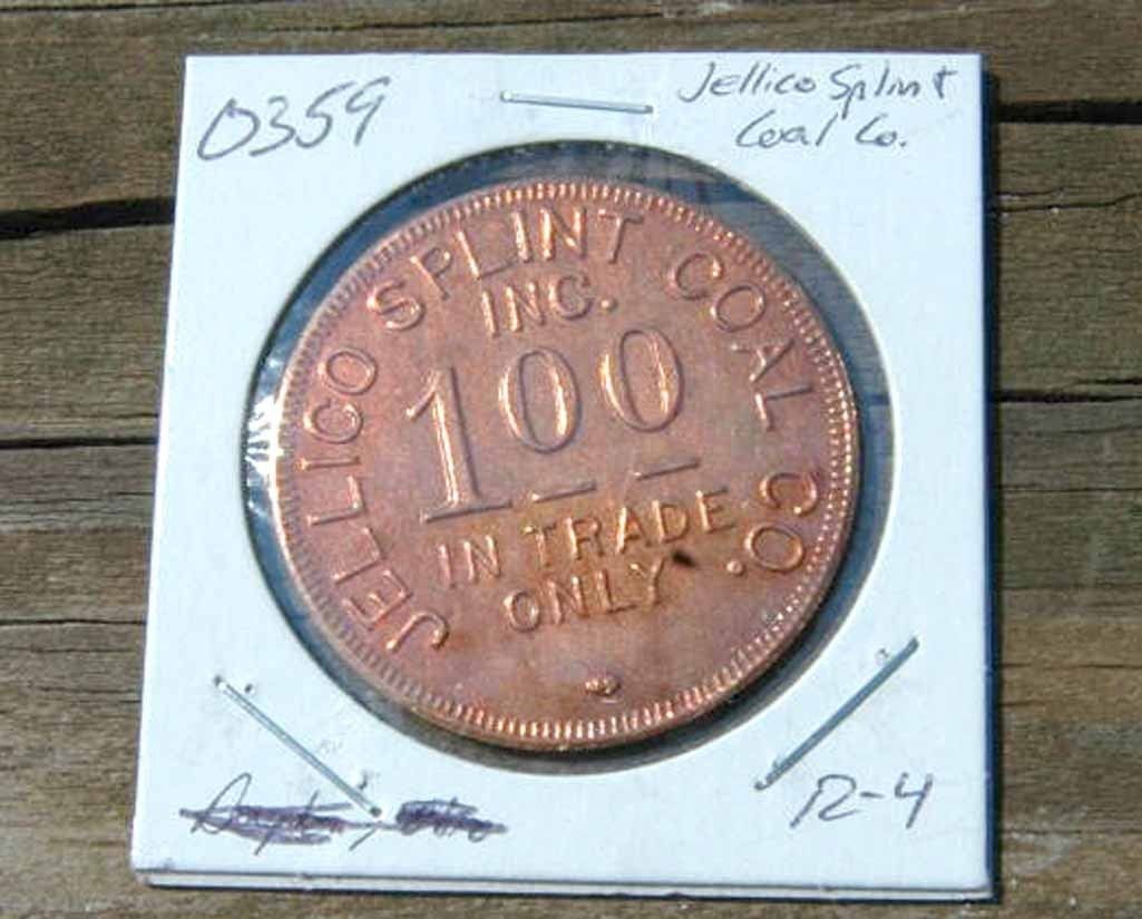 Coal Scrip Tokens Jellico Splint Coal Co B100