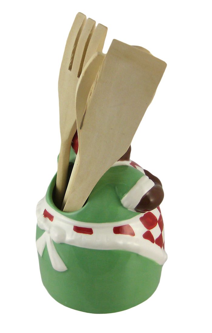 Mammy African American Ceramic Utensil Holder Jemima