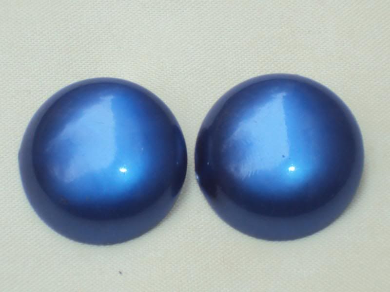 Vintage Blue Lucite Button Coro Clip on Earrings C1249