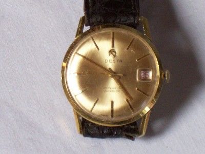 Vintage Desta Incabloc 17 Jewel Swiss Made Mens Watch