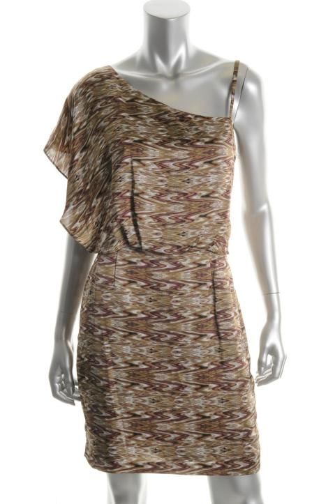 Jessica Simpson New Multi Color One Shoulder Flutter Sleeve Casual