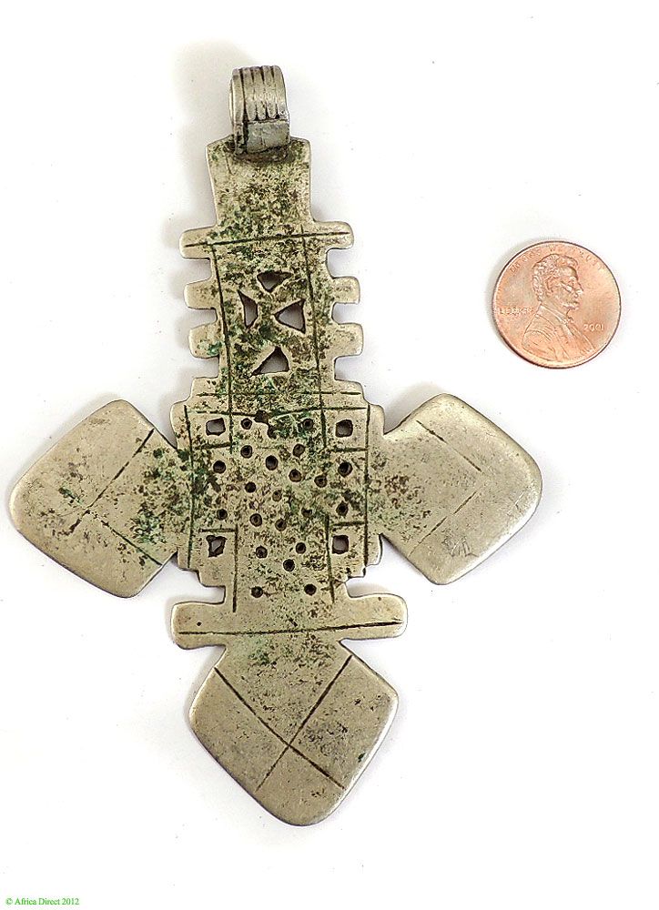 Ethiopian Coptic Cross Silver Metal Pendant African