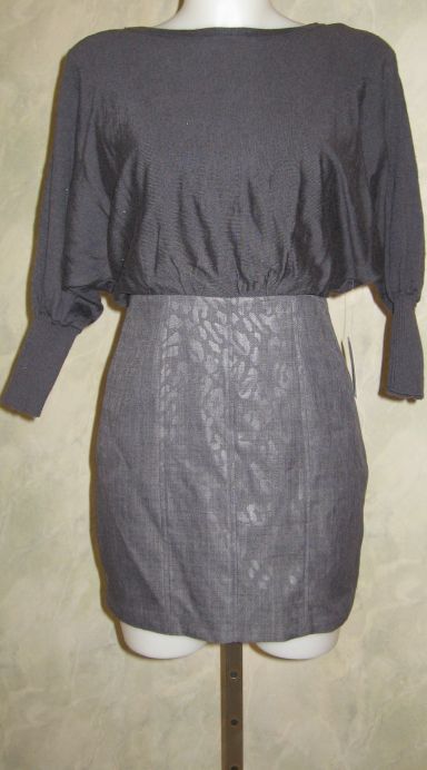 Jessica Simpson Short Batwing 2 Fer Gray Dress Sz 12 $148