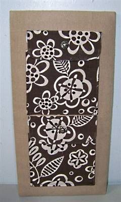  & White Fabric Hawaii Leaf Damask Pocket Bulletin Board Memo Memory