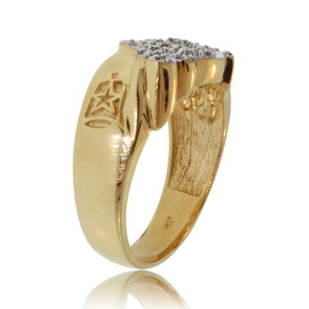 Mens Shriner Masonic Diamond Ring 10K Gold Signet New