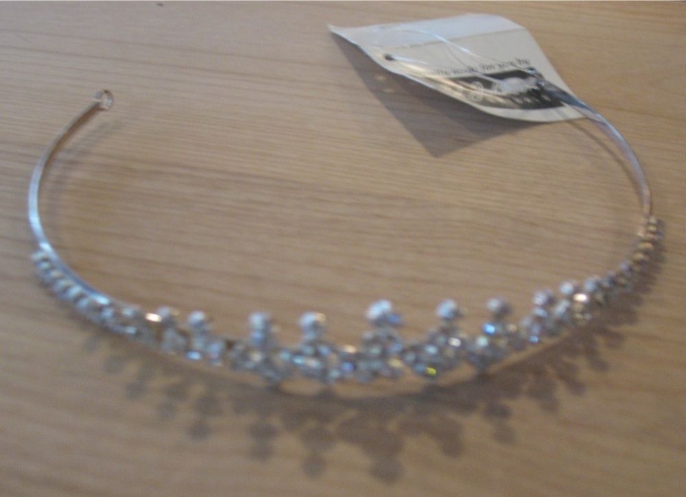 JL Johnson Silver Rhinestone Bridal Wedding Tiara