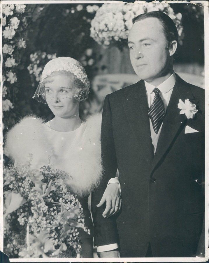 1932 Young Movie Star Joan Bennett Wedding Ceremony Dress Gene Markey