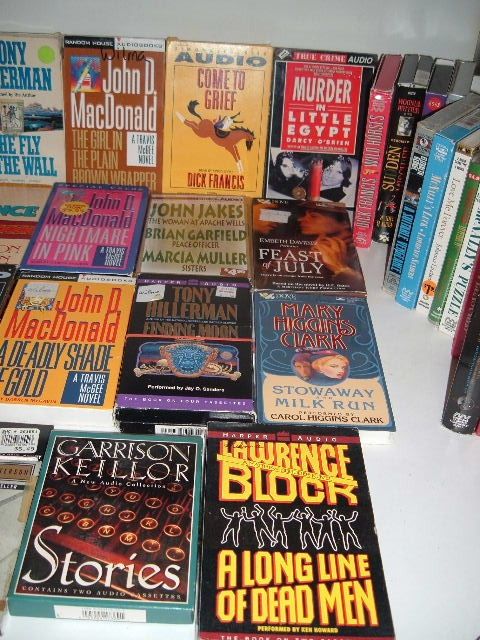 LOT 60 AUDIOBOOKS ON CASSETTE JOHN D MACDONALD TONY HILLERMAN & MANY