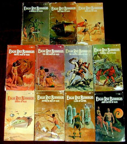 JOHN CARTER OF MARS   BURROUGHS   DACHILLE ART   11 PB BOOKS   MOVIE