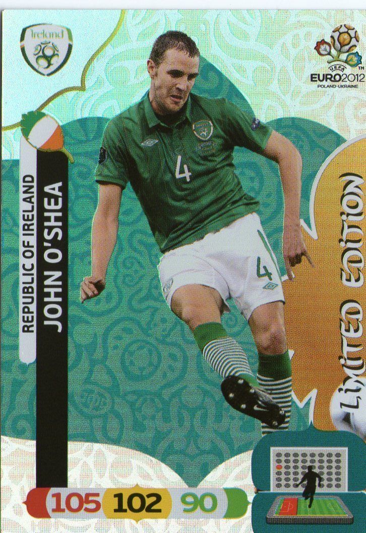 Adrenalyn XL Euro 2012 Panini John O'Shea Limited Edition  