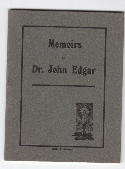 Memoirs of Dr John Edgar Watch Tower Related RARE  