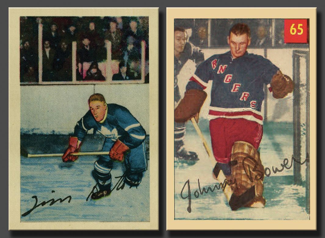 Tim Horton Rookie Reprint Johnny Bower Rookie Reprint 2 card lot Mint  