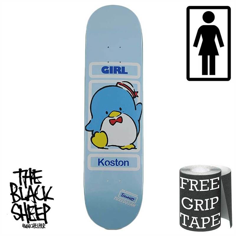 GIRL SANRIO OG ERIC KOSTON 8 SKATEBOARD DECK FREE GRIP TAPE NEW  