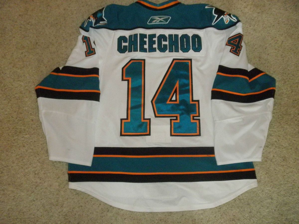 Jonathan Cheechoo San Jose Sharks Game Worn Used Jersey  