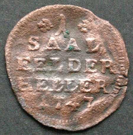 Saxony Sachsen Coburg Saalfeld 1 Heller 1747 Franz Josias  