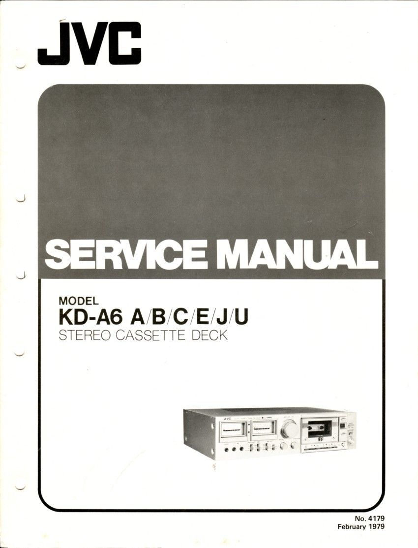 JVC Original KD A6 Cassette Deck Service Manual